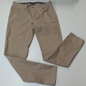 Michael Kors Slim-Fit Parker Stretch Flat Front Twill Pants Khaki Size 30W 32L